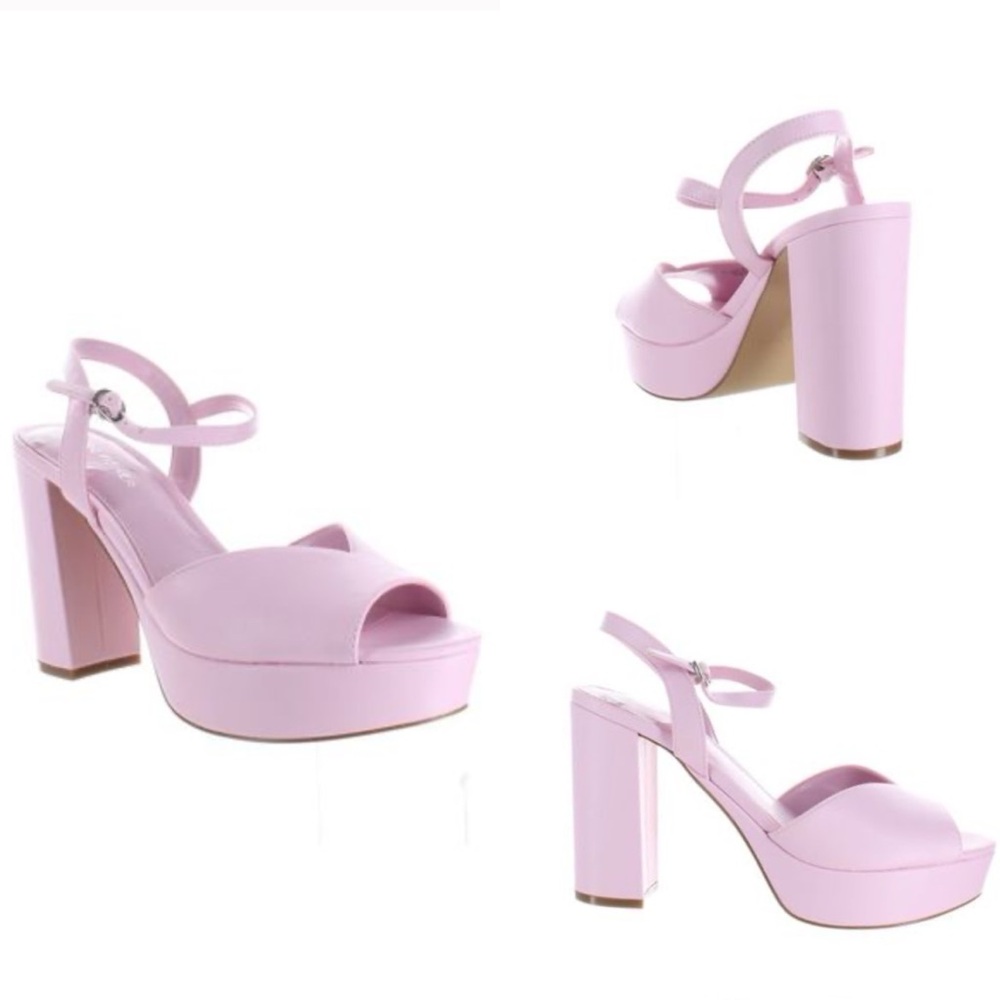 Marc Fisher Pink Dercy Peep Toe Platform Heels Size 10 - Picture 1 of 16